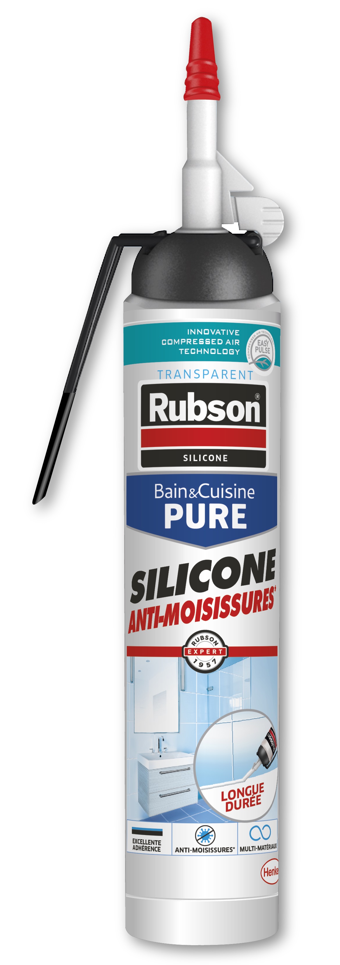 Mastic Bain & Cuisine Pure Anti-moisissures 200 mL + pistolet - RUBSON
